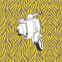 Zebra print in saffron and taupe wallpaper
