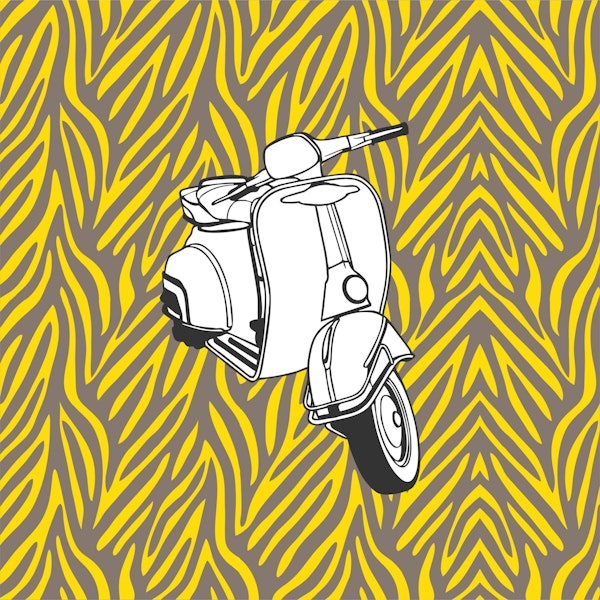 Zebra print in saffron and taupe