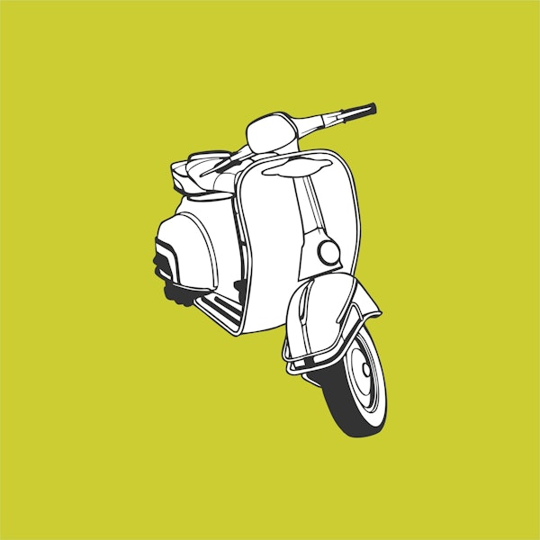Lime green Vespa graphic