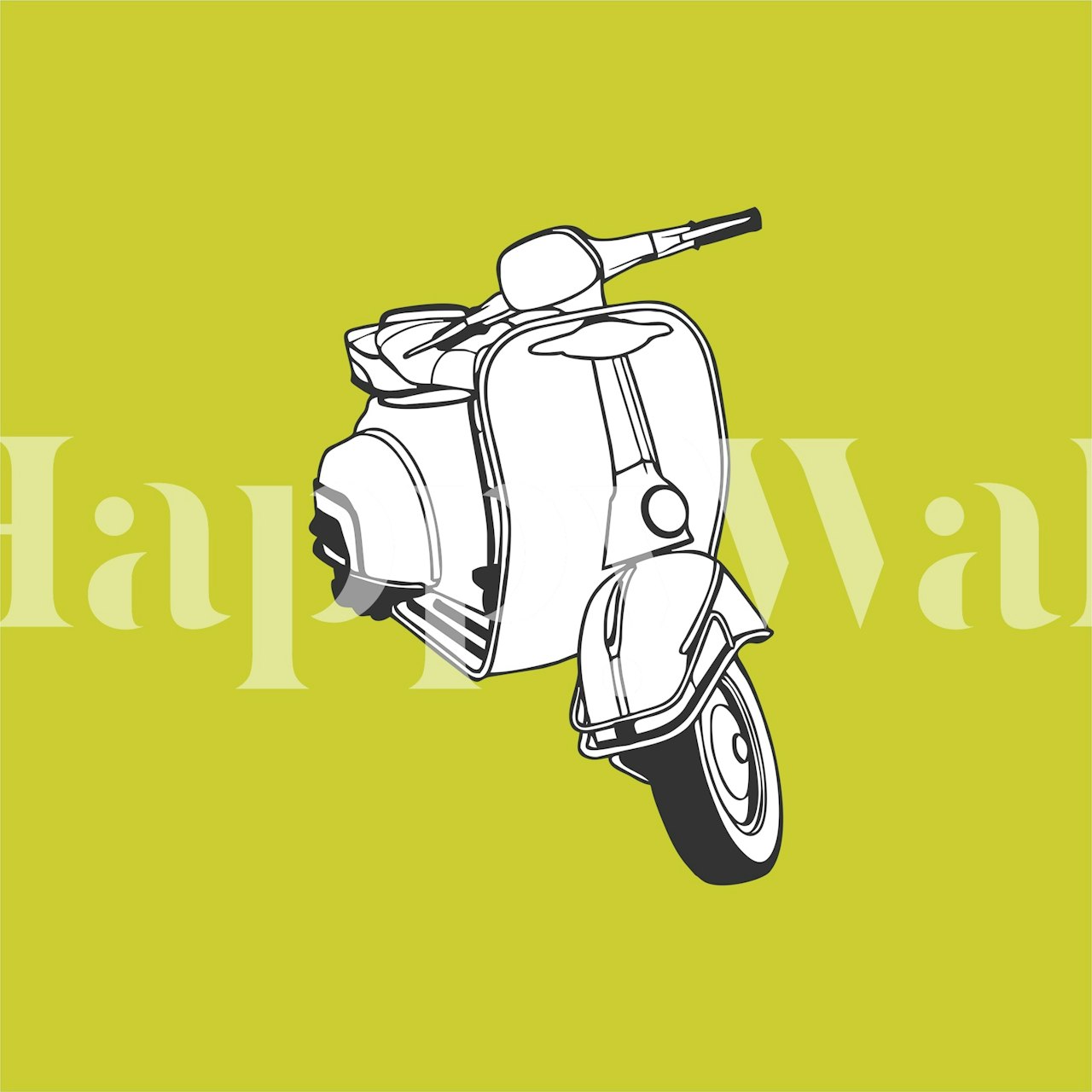 Lime green Vespa scooter graphic design wallpaper