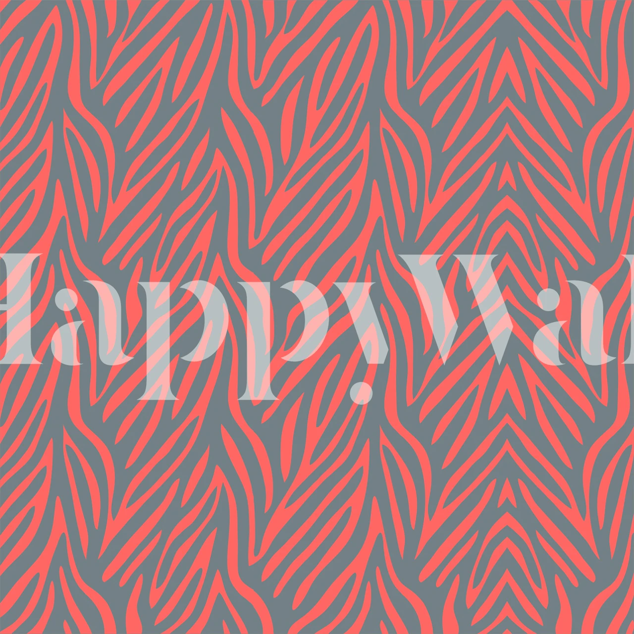 Coral and graphite animal print pattern wallpaper