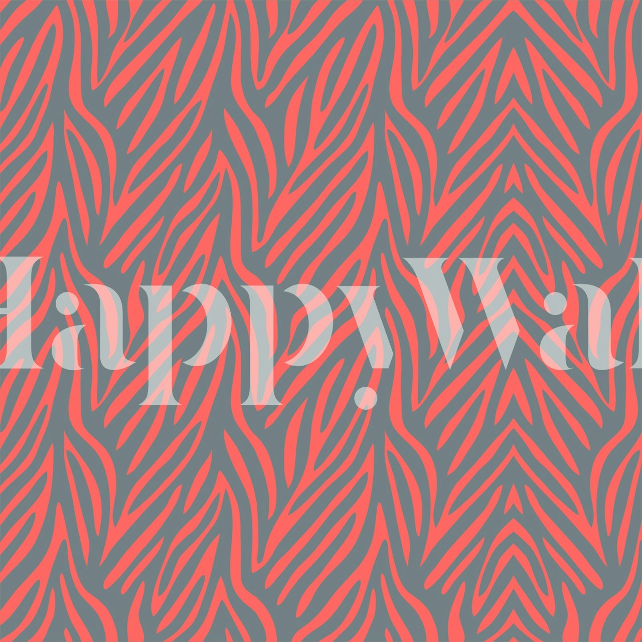Coral and graphite animal print pattern wallpaper