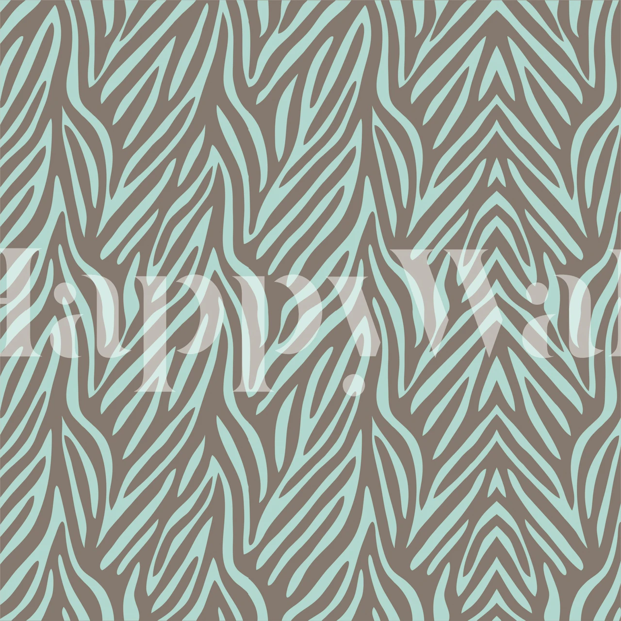 Wavy animal print pattern in taupe and sage wallpaper