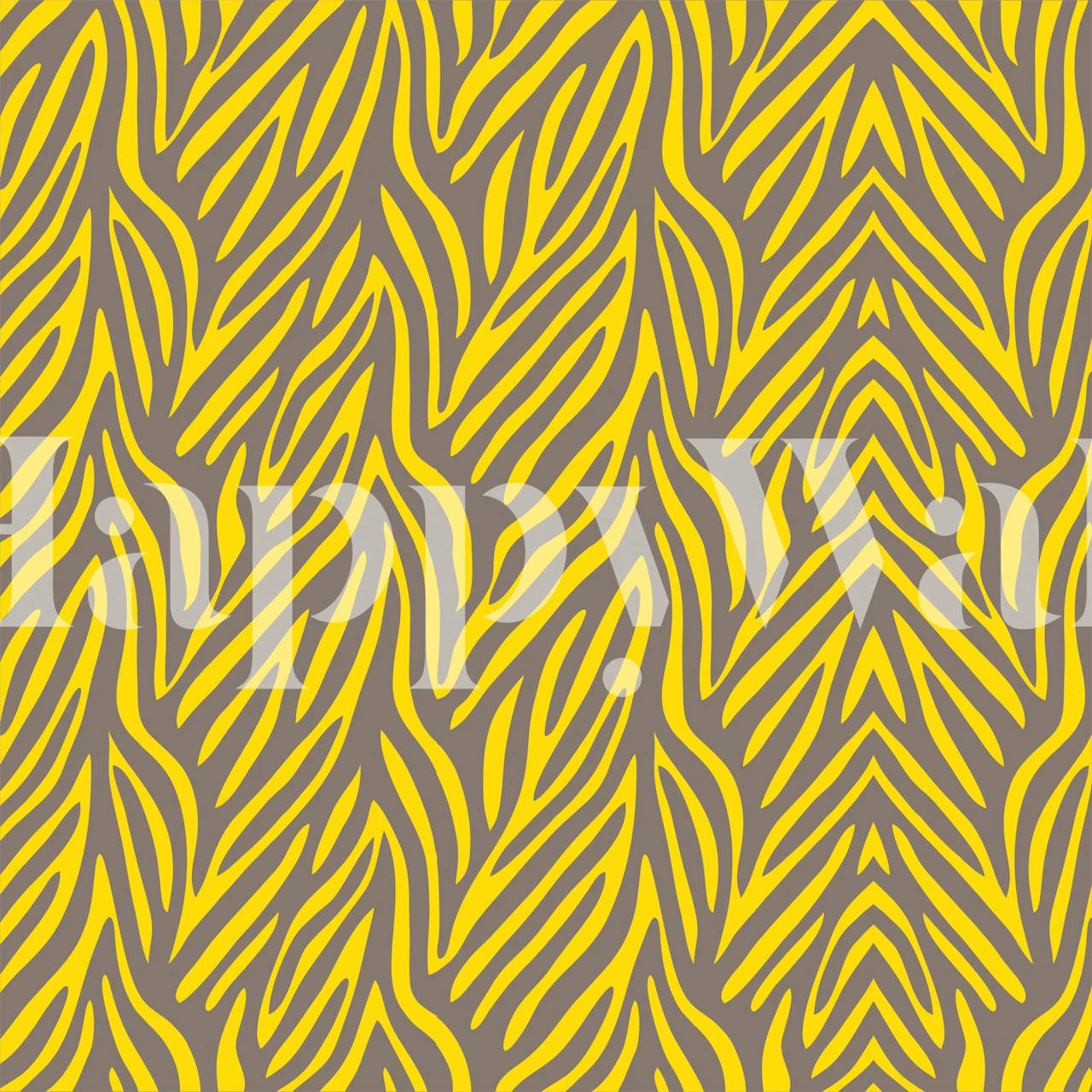 Saffron yellow beige brown pattern carta da parati in una stanza