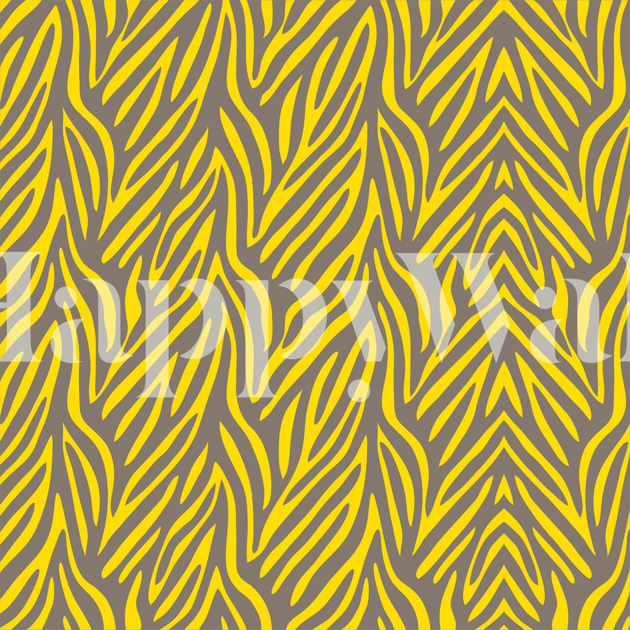 Saffron yellow beige brown pattern carta da parati in una stanza