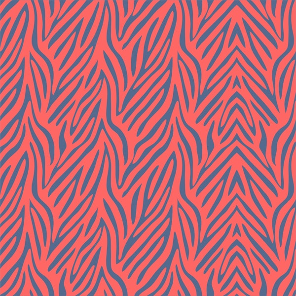 Coral and navy blue animal pattern