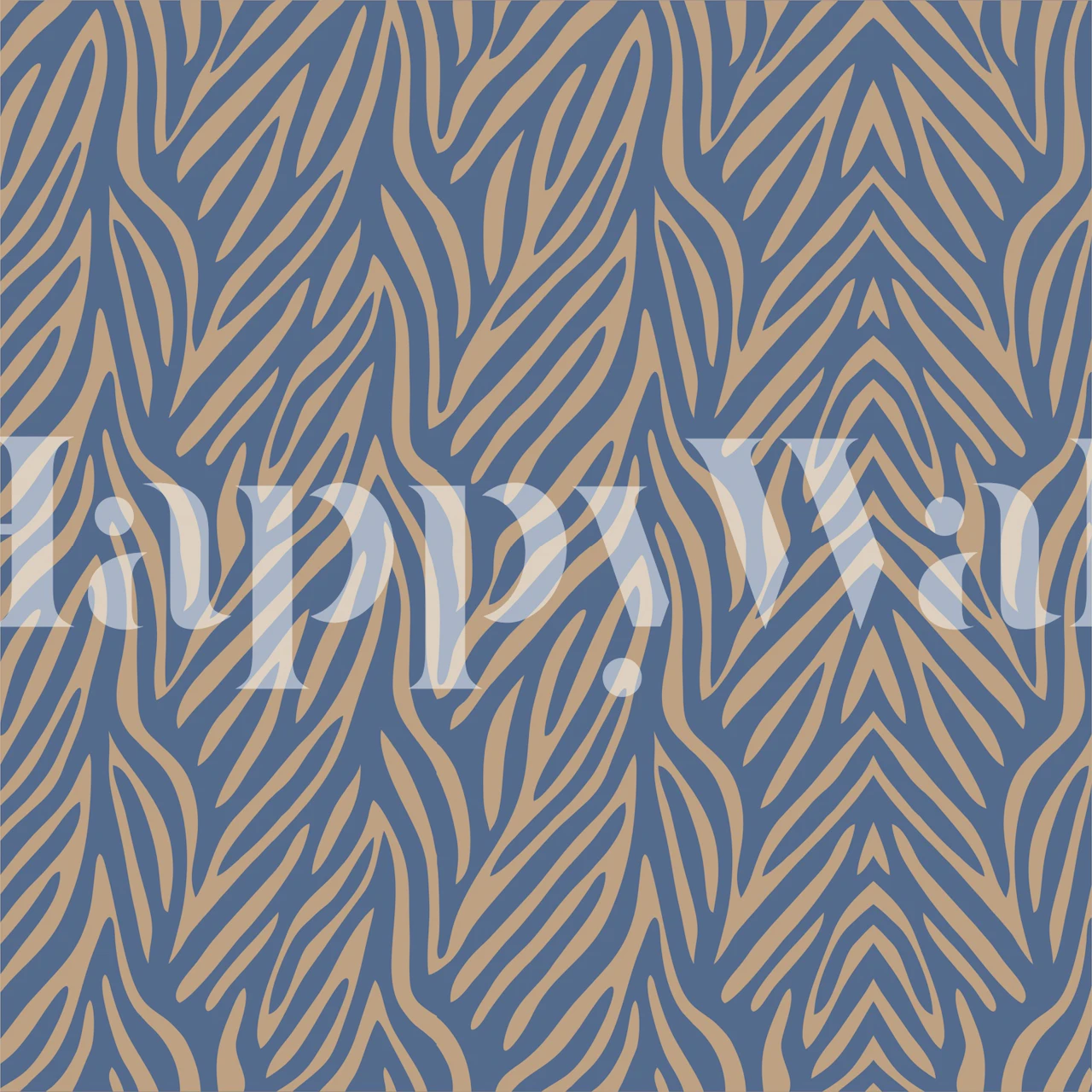 Navy and taupe animal print pattern wallpaper