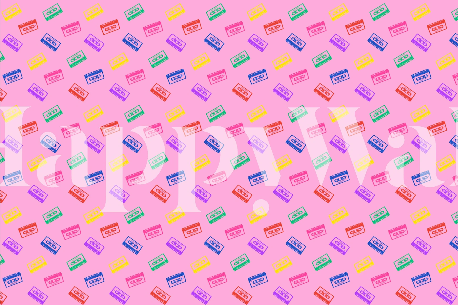 Pink cassette mixtape wallpaper design
