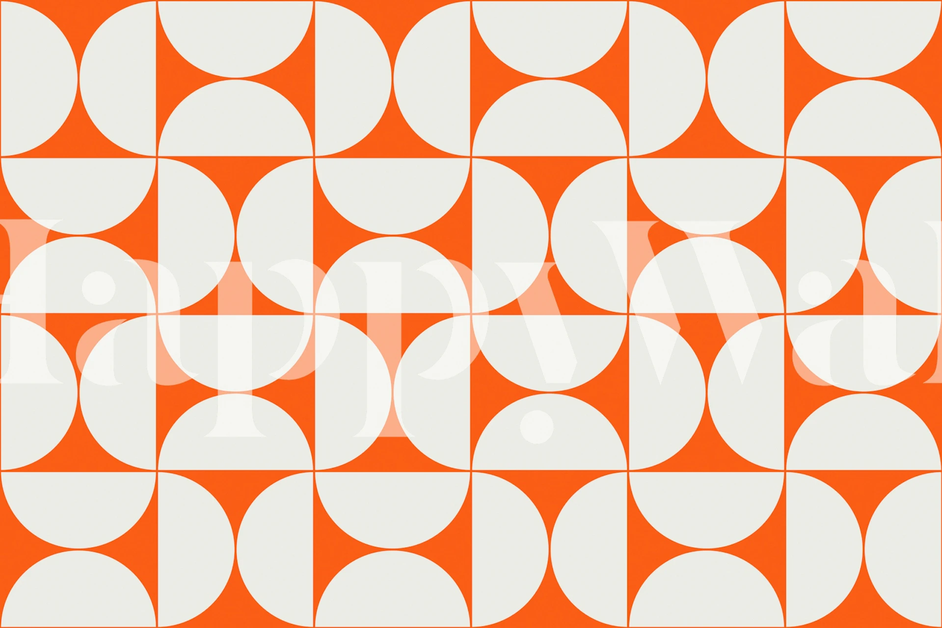 Geometric shapes in orange and cream colors Mid-Century Modern wallpaper