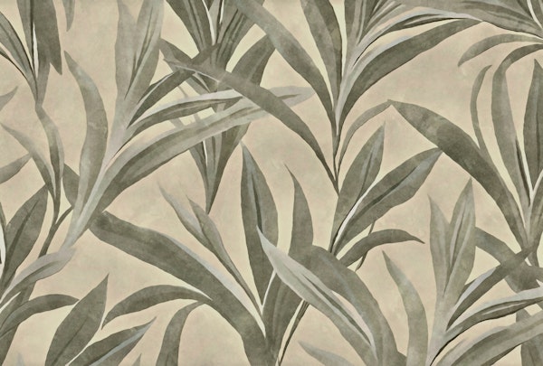 Calm Foliage Allover Leaves Olive Green
