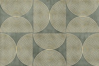 Eclectic Circles Modern Art Green Gold tapetit