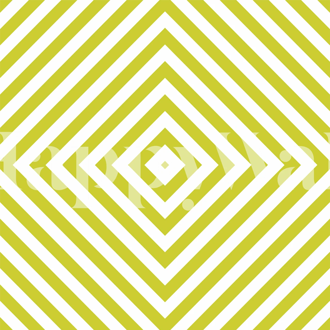 Geometric lime green and white diamond pattern wallpaper