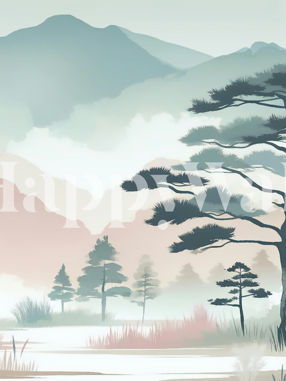 Soft and Airy wallpaper in a room