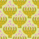 HAPPY TULIPS Mod Retro Flowers Green Butter