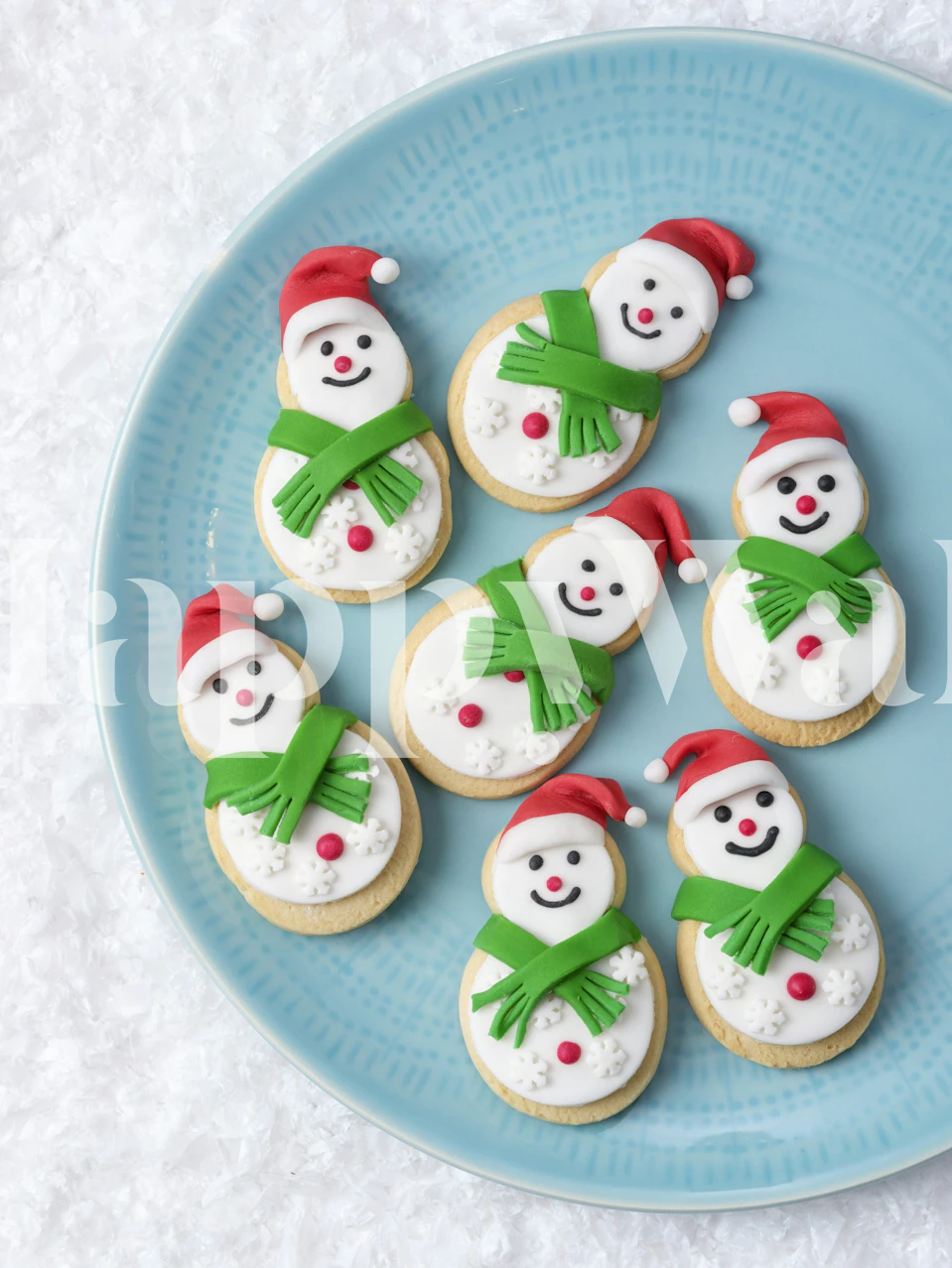 Christmas Snowmen Cookies wallpaper design