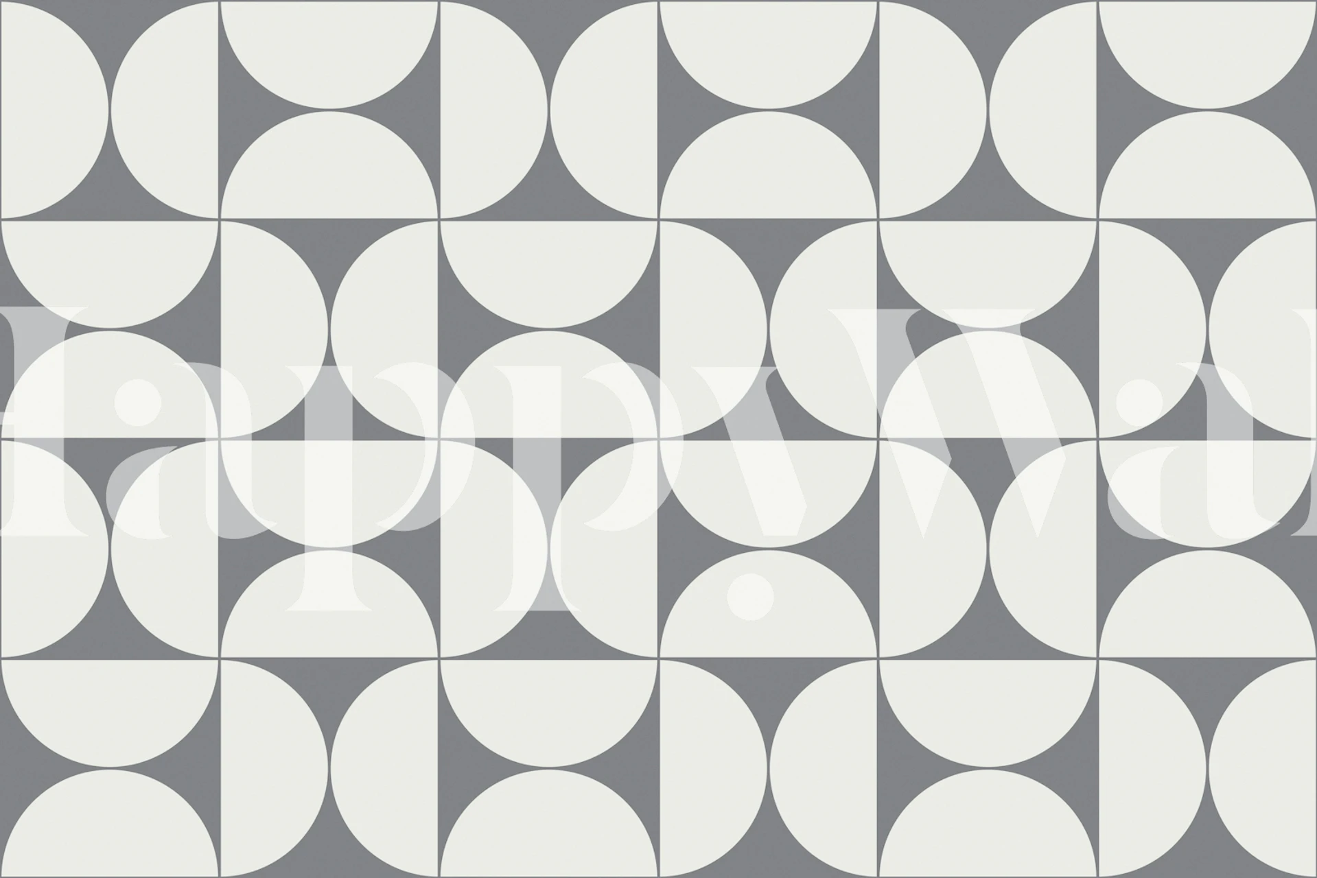 Gray and white geometric wallpaper with curved patterns