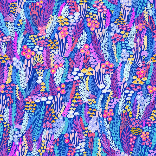 Vivid Wild Grasses and Blooms