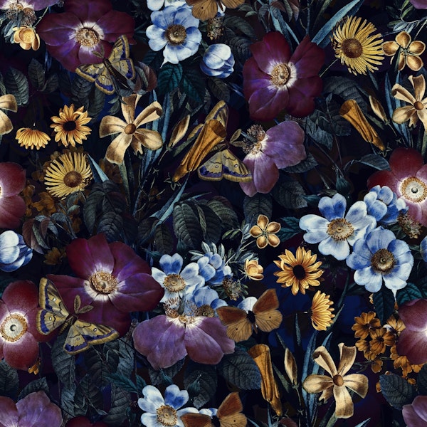 Baroque Flower Night Forest