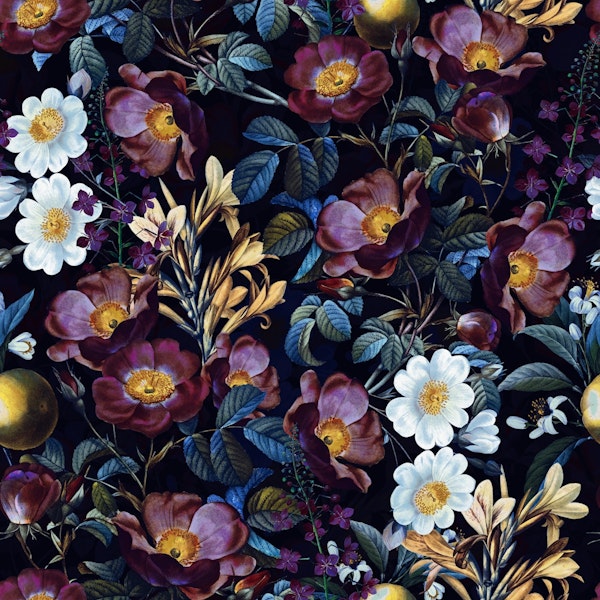 Mysterious Dark Rose Forest