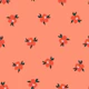 Little Blossoms and Leaves Red on Coral