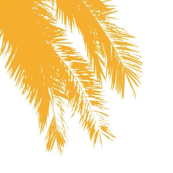 Tree Palm Leaves in Mustard Yellow