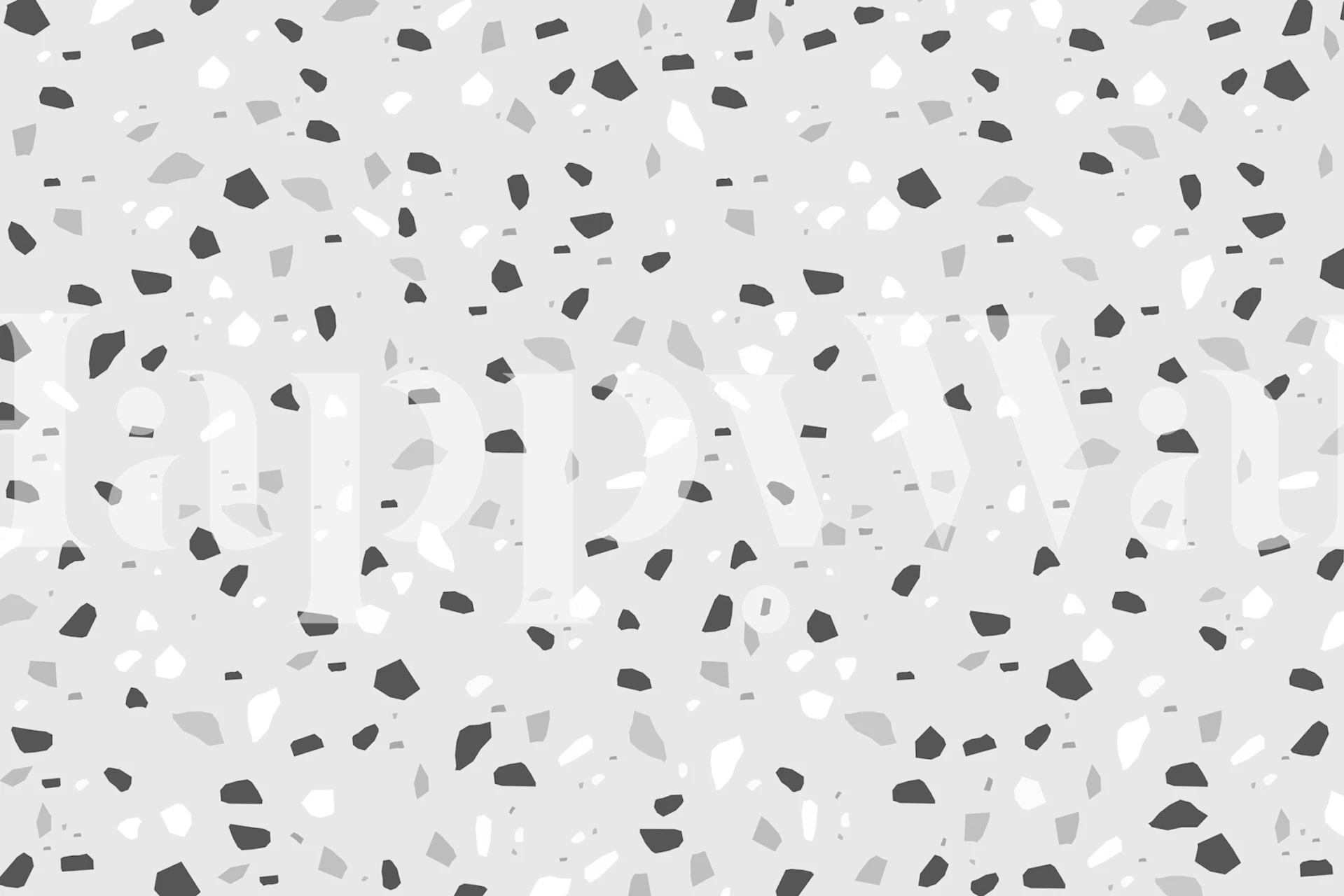 Gray Black Grey White Terrazzo wallpaper in een kamer