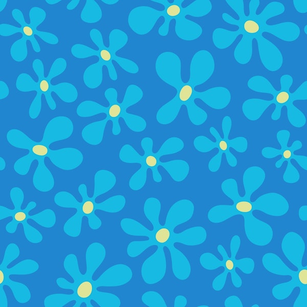 DAISY DELIGHT Retro Mod Dopamine Floral Blue