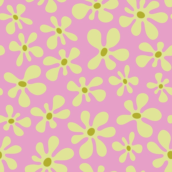 DAISY DELIGHT Retro Mod Dopamine Floral Pink