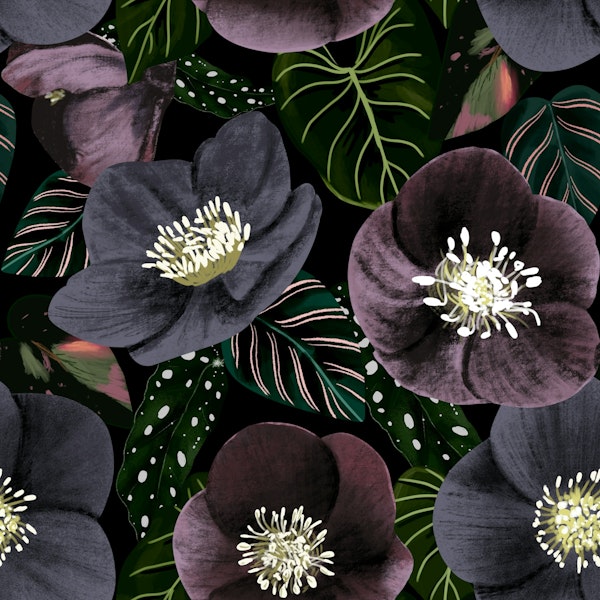 Midnight Dark Flowers