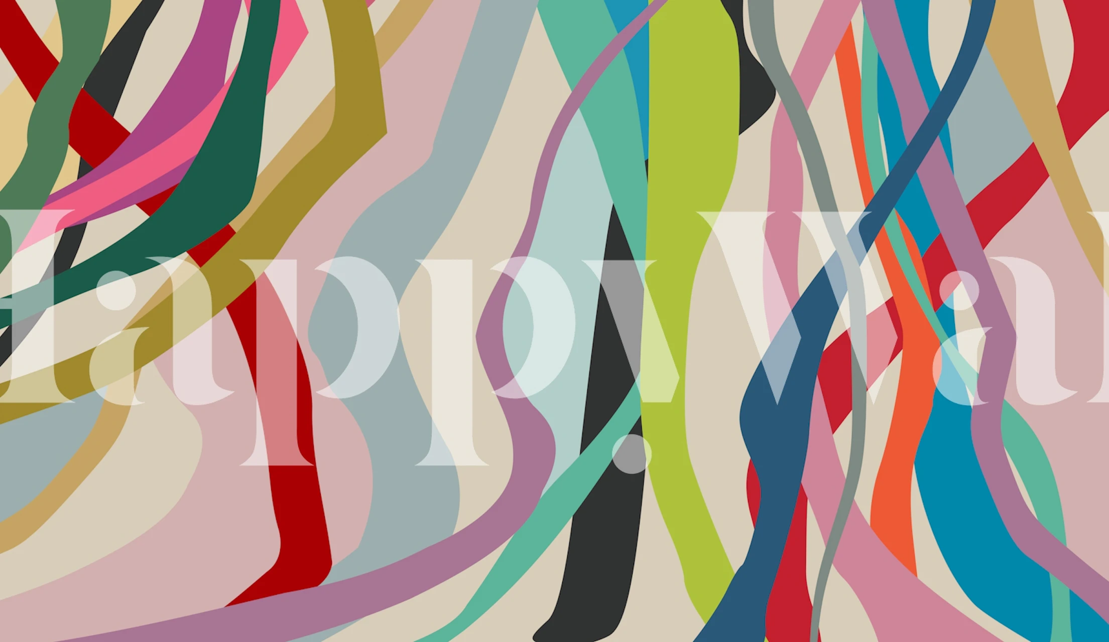 Abstrakcyjna fototapeta Kolory i Kształty 3 z przeplatającymi się liniami i żywą paletą kolorów