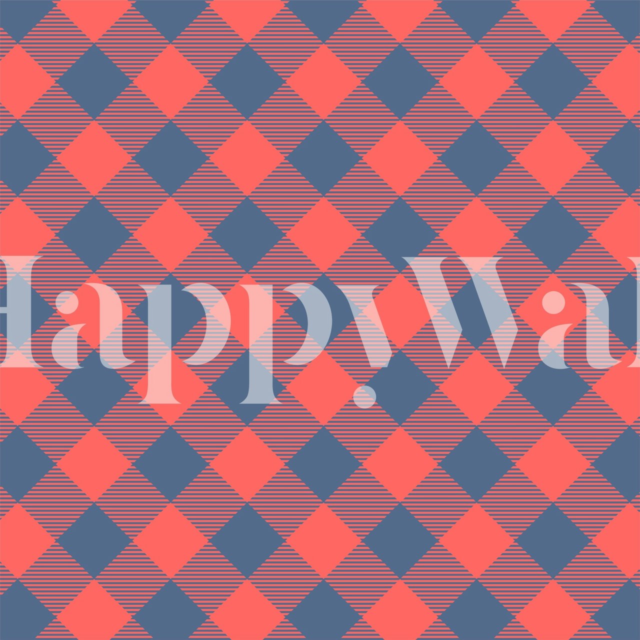 Magenta and navy blue checked pattern wallpaper
