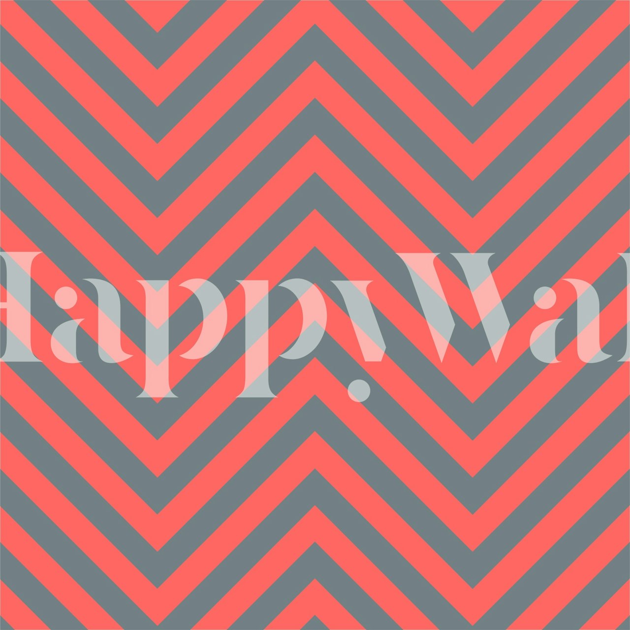 Magenta Grey Chevron pattern wallpaper in a room