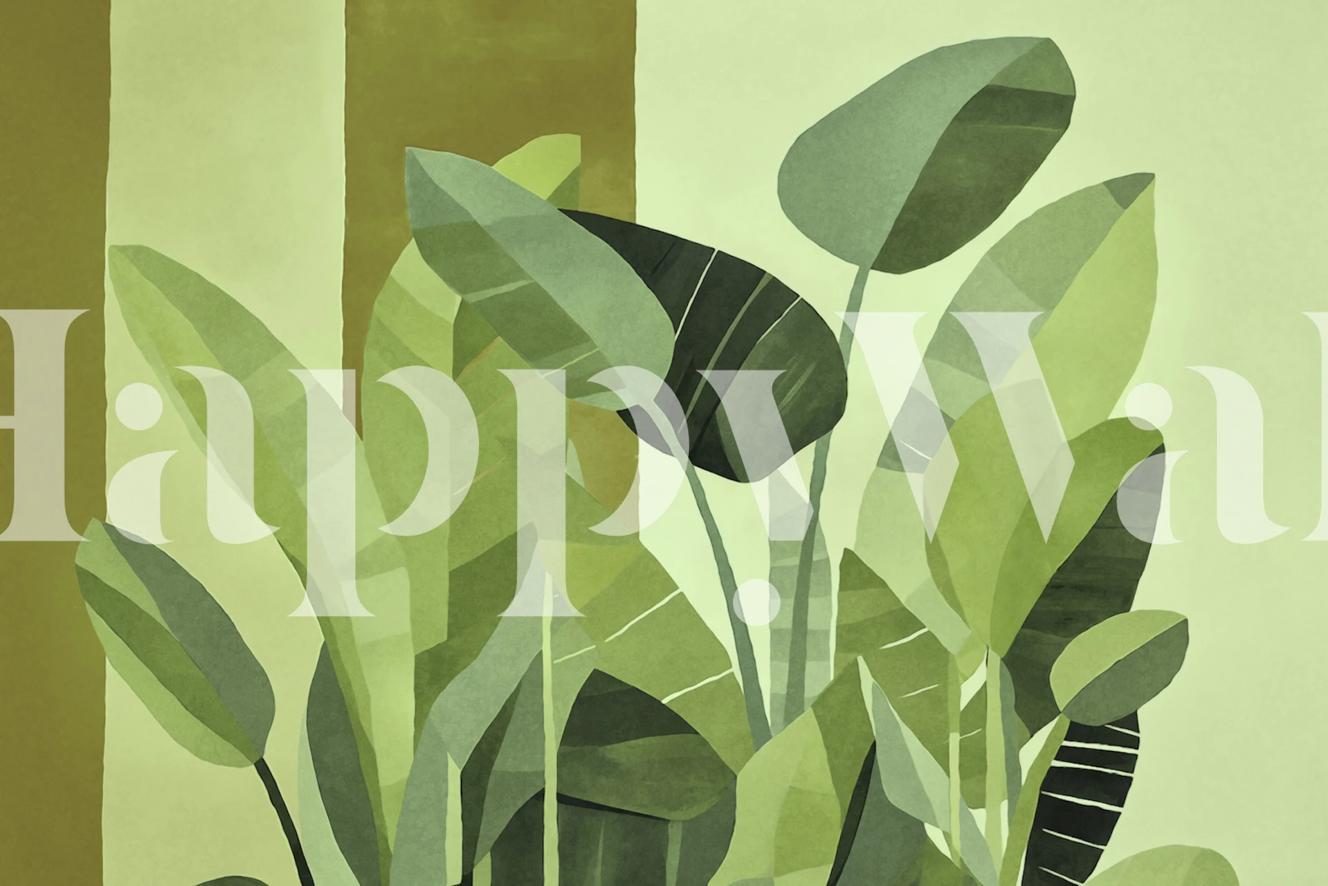 Fresh foliage wallpaper with green leaves