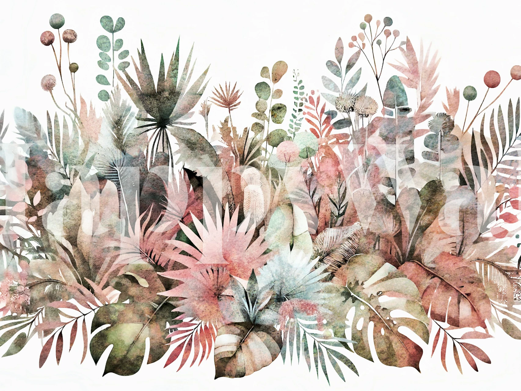 Tropical Boho Leaves tapetti huoneessa