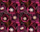 Midnight Dark Pink Flowers