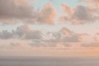 CANDY COTTON CLOUDS OCEAN SUNSET tapete