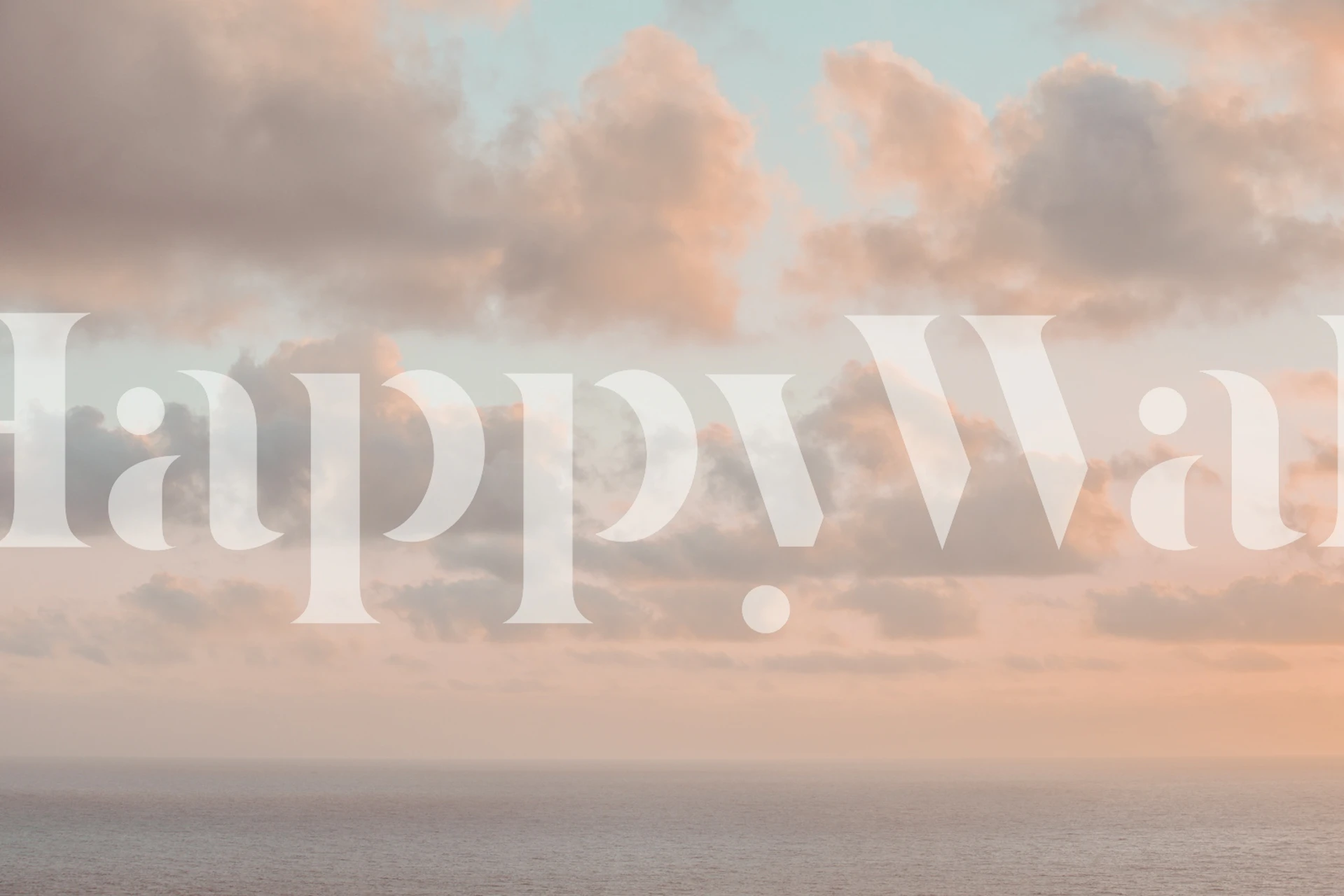 Candy Cotton Clouds Ocean Sunset Papel De Parede Em Um Quarto