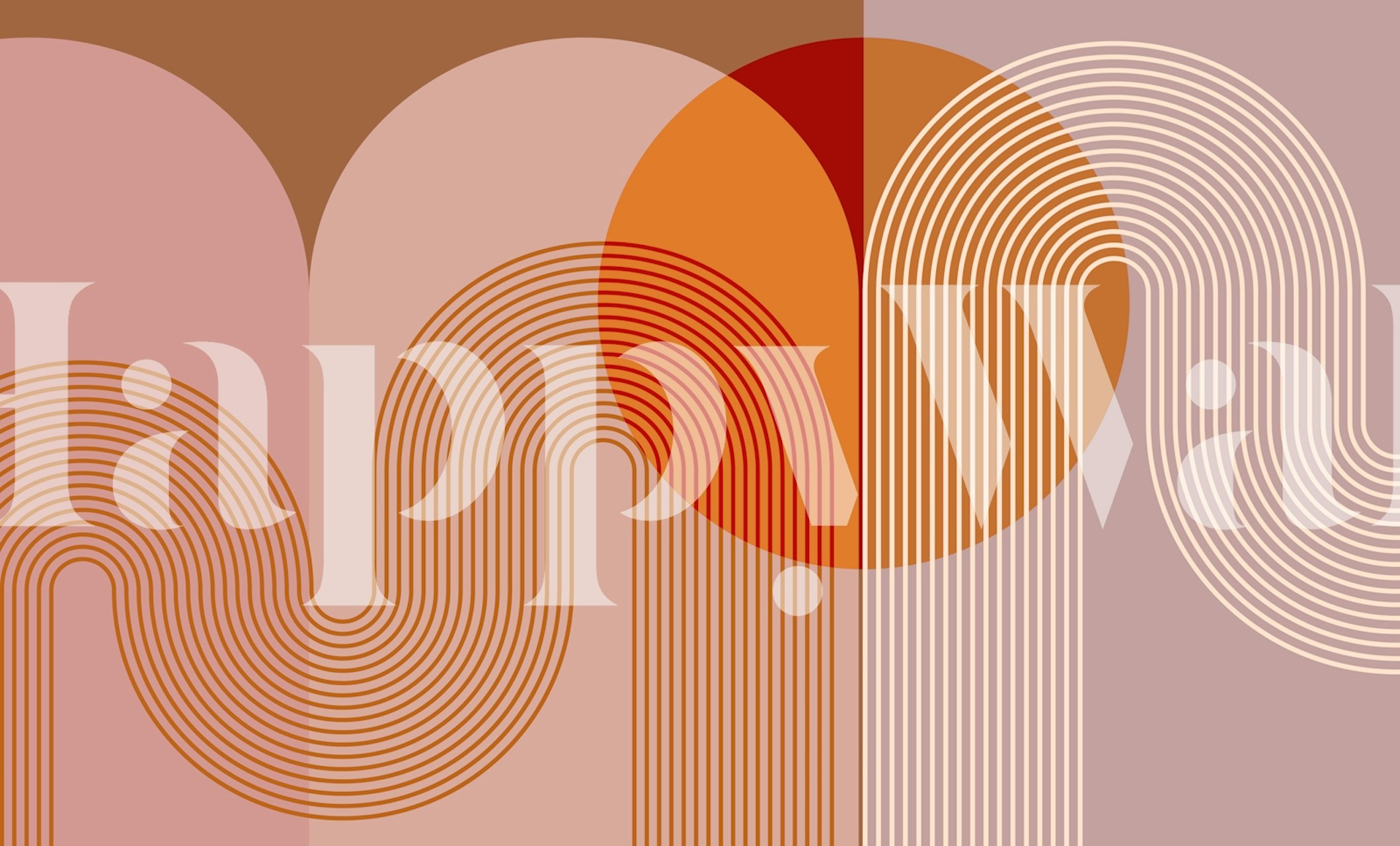 Mid Century Modern Sunrise wallpaper in a room