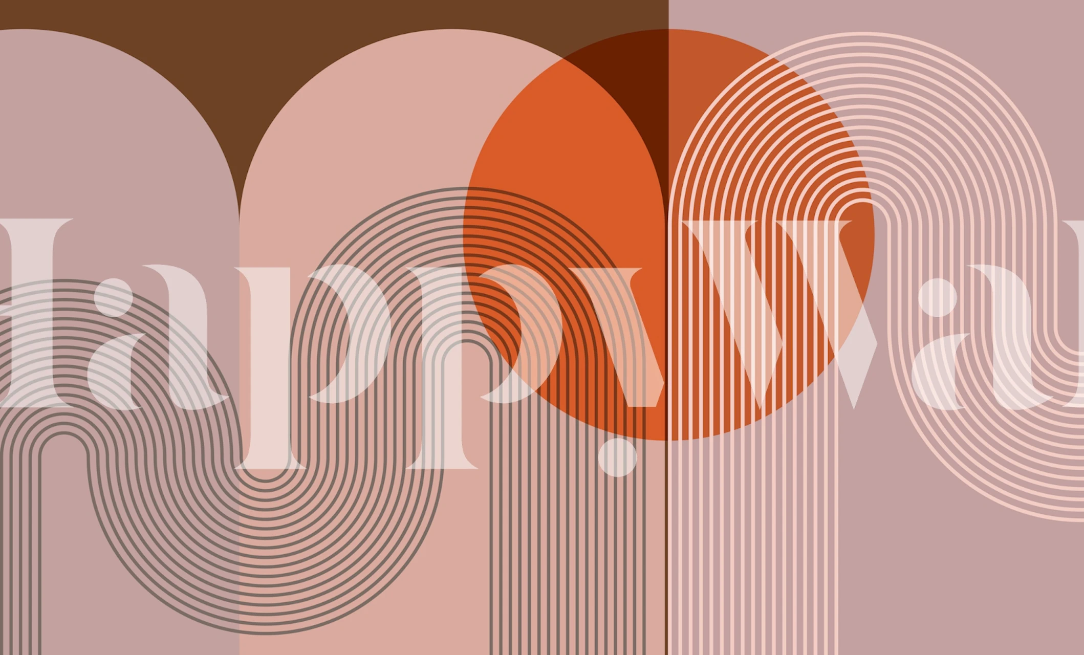 Tapeta Mid Century Modern Sunrise Muted v místnosti