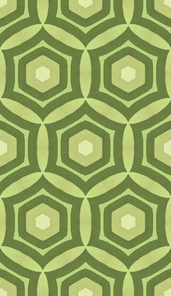 Retro Boho Tile Pattern Calm Lime Green