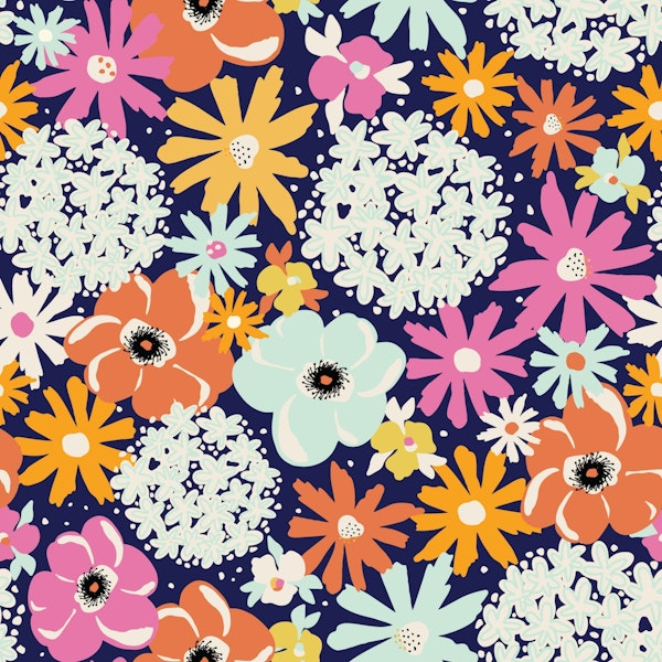 Mixed Summer Florals - Vivid Party