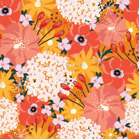 Heat Wave Shimmering Mixed Summer Florals behang