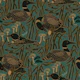 Loons on the lake green teal