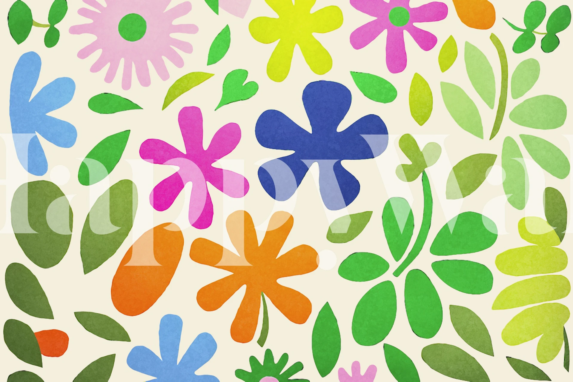 Matisse Groovy Flower Garden wallpaper in a room