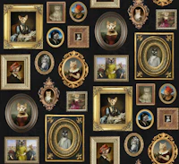 Cat Lovers Portrait Collection in black behang