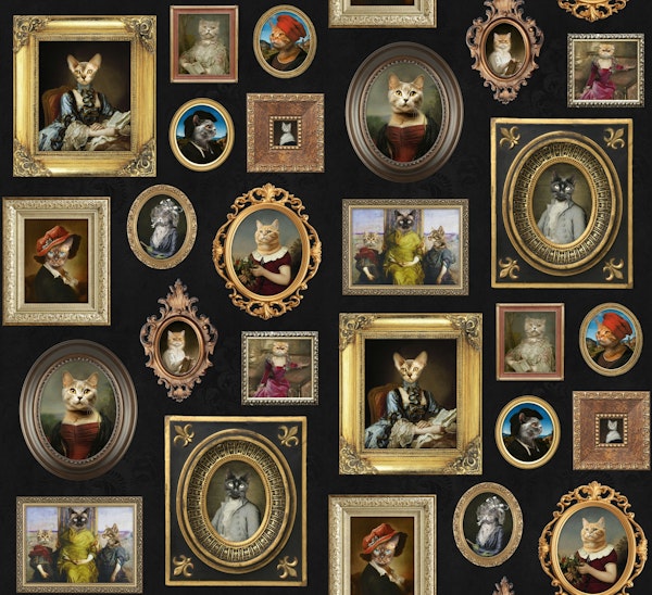 Cat Lovers Portrait Collection in black