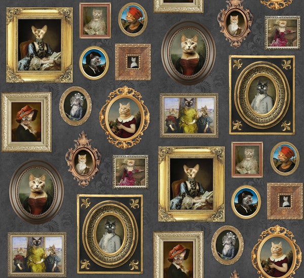 Cat Lovers Portrait Collection in charcoal