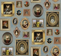 Cat Lovers Portrait Collection in sky sand behang