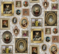 Cat Lovers Portrait Collection in cappuccino behang