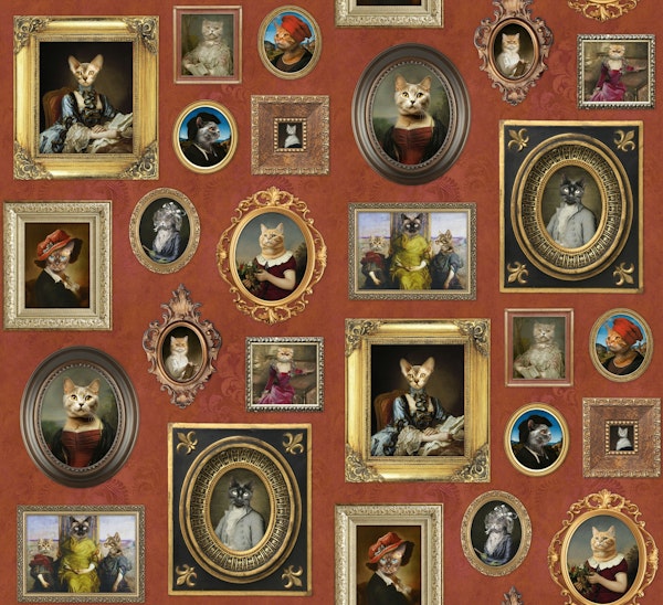 Cat Lover Portrait Collection in rust orange